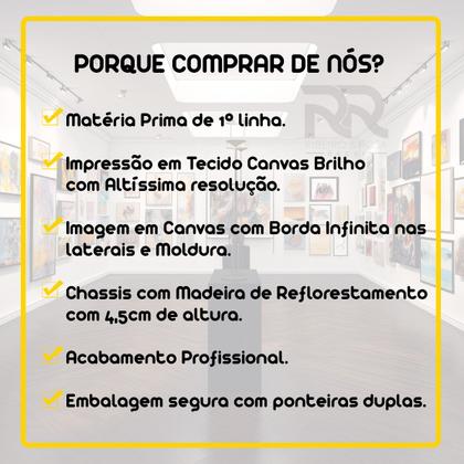 Imagem de Quadro Luxo em tecido canvas com Moldura Santa Ceia com Jesus 93cm