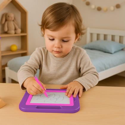 Imagem de Quadro Mágico Para Desenhar Infantil Educativo Interativo Com Caneta Magnética Portátil Retangular