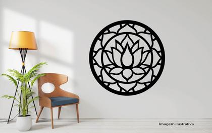 Imagem de Quadro Mandala Flor 19x19 Decorativo Vazado MDF 3mm