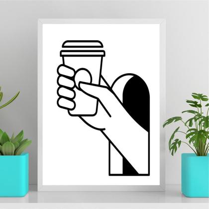 Imagem de Quadro Minimalista Copo Café 24X18Cm