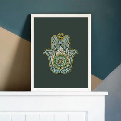 Imagem de Quadro Místico Mão Indiana 45x34cm - com vidro