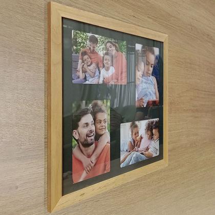 Imagem de Quadro Multifoto 4 Fotos 10x15 Porta Retrato de Parede 30x30