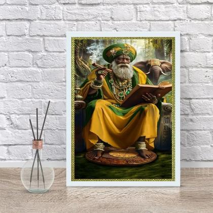Imagem de Quadro Orixá Orunmila Orula Orunla-ifá 24x18cm - com vidro
