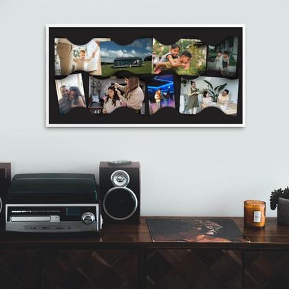 Imagem de Quadro Painel De Organização Moldura Fotos Modelo Ondas Mdf