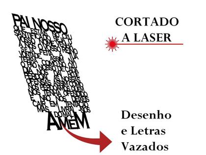 Imagem de Quadro Painel Oração Pai Nosso Vazado Quarto Sala 45x37