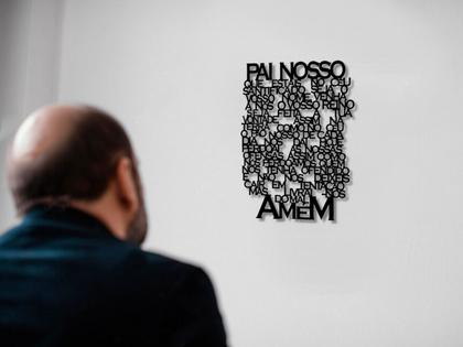 Imagem de Quadro Painel Oração Pai Nosso Vazado Quarto Sala 45x37