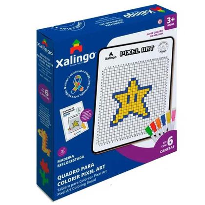 Imagem de Quadro Para Colorir Pixel Art 2 Xalingo 6 Canetas Ref.1766.5