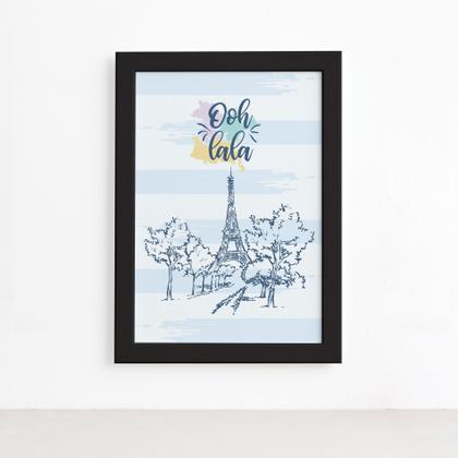 Imagem de Quadro Paris França Oolala Moldura Preta 22x32cm