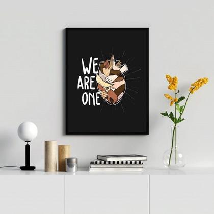 Imagem de Quadro Paz Na Terra We AreOne 45x34cm - com vidro