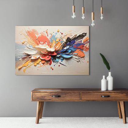 Imagem de Quadro Pétalas Coloridas Com Vidro E Moldura 90x60 Cm Bimper - Bimper Quadros