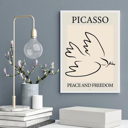 Imagem de Quadro Picasso Pomba - Peace And Freedom 45x34cm