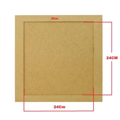 Imagem de Quadro Quadrado com Moldura e Fundo Fixo 30x30 Mdf Madeira