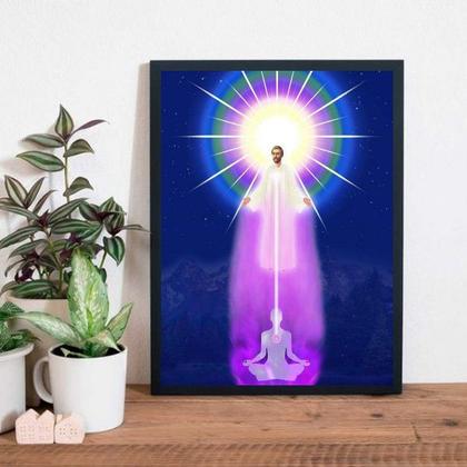 Imagem de Quadro Saint Germain Chama Violeta 33x24cm - com vidro