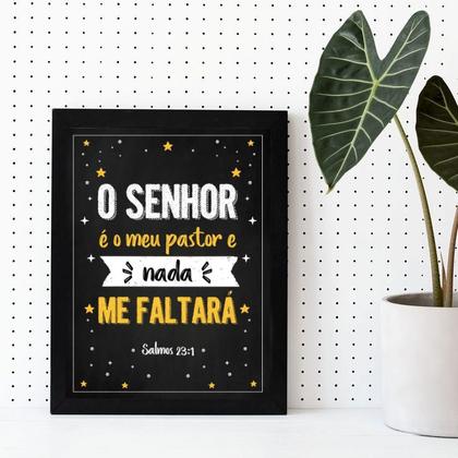 Imagem de Quadro Salmo O Senhor É O MeuPastor 33x24cm - com vidro