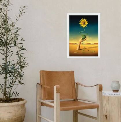 Imagem de Quadro Salvador Dalí Margarida Amarela 45x34cm