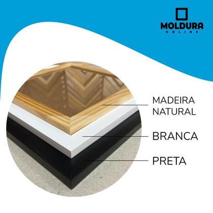 Imagem de Quadro Santa Ceia Grande Com Vidro e Moldura Pinus 50x25cm