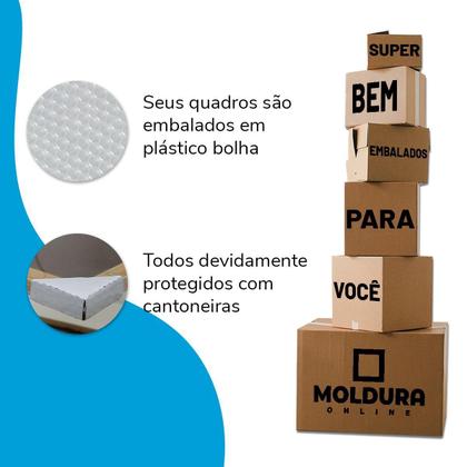 Imagem de Quadro Santa Ceia Grande Com Vidro e Moldura Pinus 50x25cm