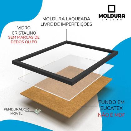 Imagem de Quadro Santa Ceia Grande Com Vidro e Moldura Pinus 50x25cm