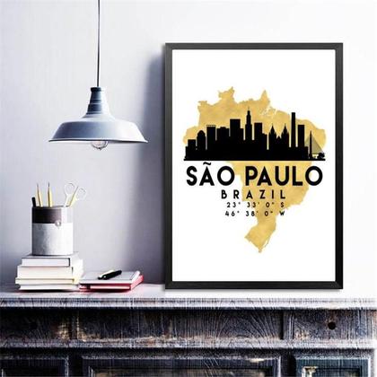 Imagem de Quadro São Paulo Bril - Escala 33X24Cm - Com Vidro