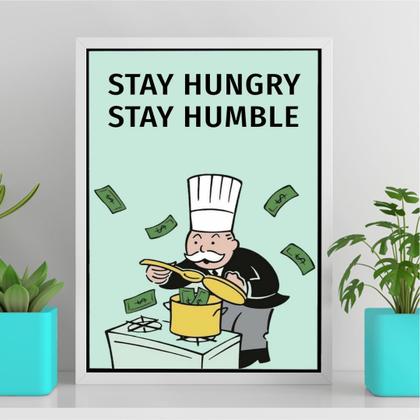 Imagem de Quadro Stay Humble  Sr. Monopoly 33x24cm - com vidro