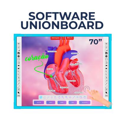 Imagem de Quadro TouchScreen Unionboard 70 Polegadas Azul