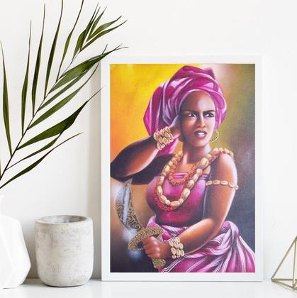 Imagem de Quadro Umbanda Orixá Obá 24x18cm - com vidro