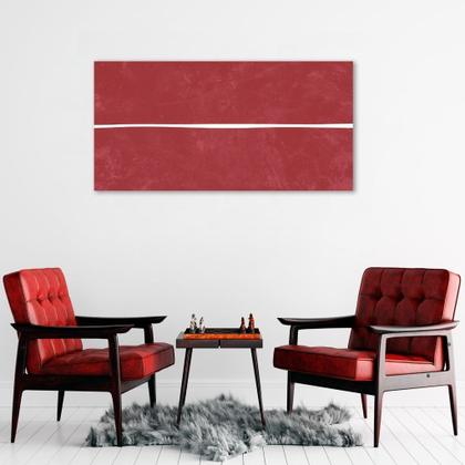 Imagem de Quadro Vermelho Linha Minimalista 100x50 Sem Moldura Sem Moldura