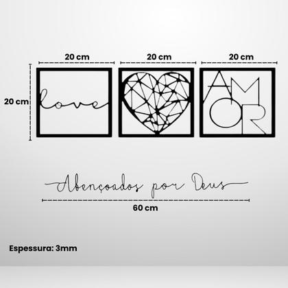 Imagem de Quadros Decorativo Quarto Sala Grande MDF Preto Fosco Vazado Decoraçao Casa Com Frase 4 Unidades
