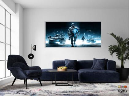 Imagem de Quadros Decorativos Battlefield em Tecido Canvas 130x60