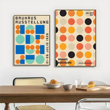 Imagem de Quadros Decorativos Bauhaus - Arte Abstrata Geométrica para Sala de Estar