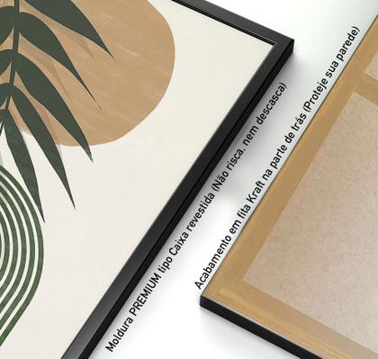 Imagem de Quadros Decorativos com com Moldura Abstrato Geomêtrico Marrom Vertical para Sala Quarto Decoração