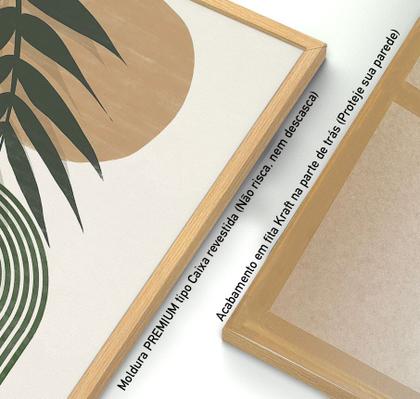 Imagem de Quadros Decorativos com Moldura  Arte Minimatista Folhas Sala Quarto Kit Conjunto 2