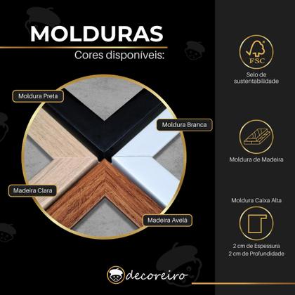 Imagem de Quadros Decorativos com Moldura Sala Quarto Abstrato Flores Quartzo