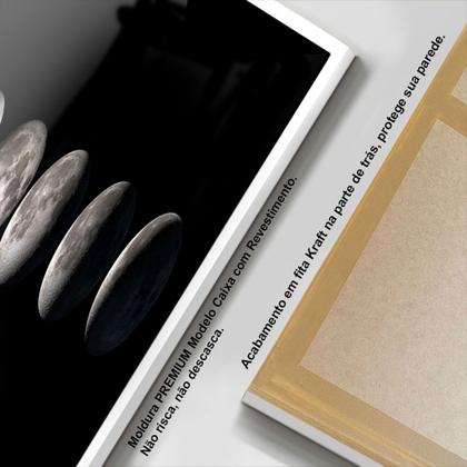 Imagem de Quadros decorativos com Moldura Sala Quarto Fases da Lua Grande Hall