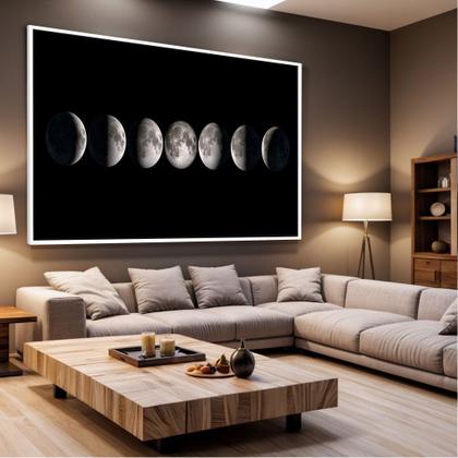 Imagem de Quadros decorativos com Moldura Sala Quarto Fases da Lua Grande Hall