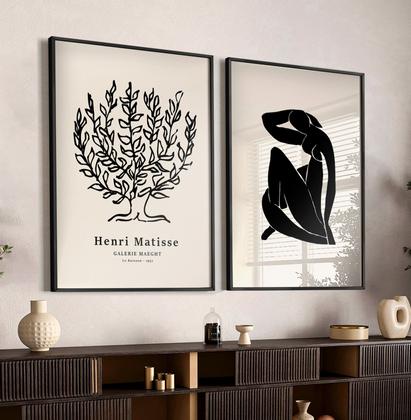 Imagem de Quadros Decorativos Dupla Matisse Botânico 70X50 Com Vidros