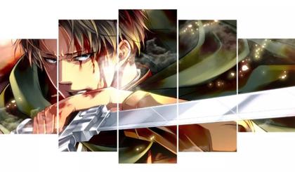 Imagem de Quadros Decorativos Mosaico Capitão Levi Attack On Titan"