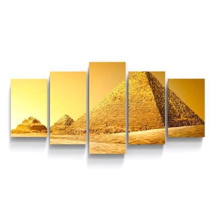 Imagem de Quadros Decorativos Piramides Amarelo Deserto Sala 