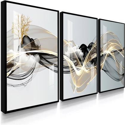 Imagem de Quadros Decorativos Sala Abstrato Linha Gold Luxo 