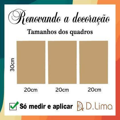 Imagem de Quadros Infantil Bailarina kit 3 peças 20x30cm Rosa Criança Bebê Quarto leve, fácil e prática instalação 3mm