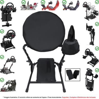 Imagem de Qualicapas Capas Protetoras Compatíveis com Volante, Base, Pedal e Capa para Câmbio G29 G920 G923 Driving Force Shifter Simulador Gamer Logitech