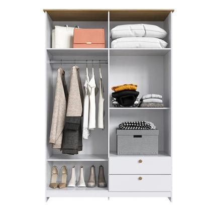 Imagem de Quarto Americano Solteiro 3 Peças Guarda-roupa, Cômoda e Mesa de Cabeceira