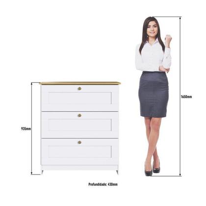 Imagem de Quarto Americano Solteiro 3 Peças Guarda-roupa, Cômoda e Mesa de Cabeceira