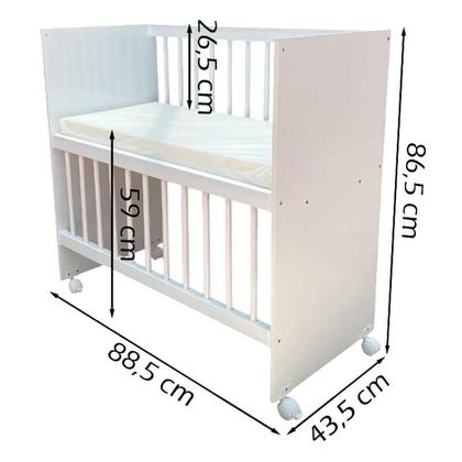 Imagem de Quarto Bebê 4 Portas Ternura Baby e Mini Berço Moisés Alegria com Colchão Branco Flex - Incorplac
