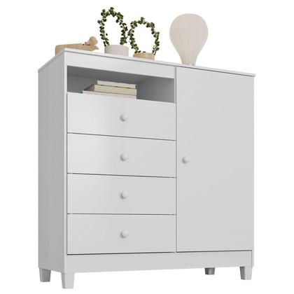 Imagem de Quarto Bebê 4 Portas Ternura Baby e Mini Berço Moisés Alegria com Colchão Branco Flex - Incorplac