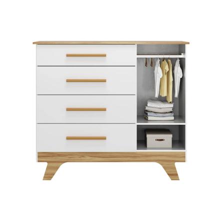 Imagem de Quarto Bebe Berço e Cômoda Moveis Peroba Retro MDF LS