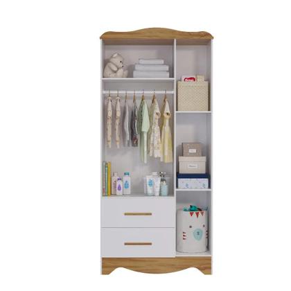 Imagem de Quarto Bebe Berço e Guarda Roupa Moveis Peroba Clara MDF