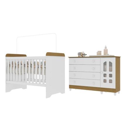 Imagem de Quarto Bebê Completo Berço Americano 3Em1 Gabrielle Cômoda 4 Gavetas 1 Porta 100% MDF