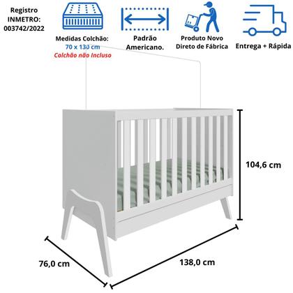 Imagem de Quarto Bebê Completo Berço Americano Cômoda 1 Porta 100% MDF