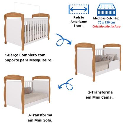 Imagem de Quarto Bebê Completo Berço Americano Marquesa Guarda Roupa Uli 2 Portas Com Prateleiras